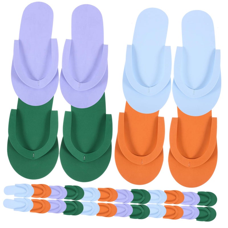 Disposable EVA Pedicure Slippers 24 Pairs Anti Slip Spa Travel Lightweight Guest House Slippers - Image 2