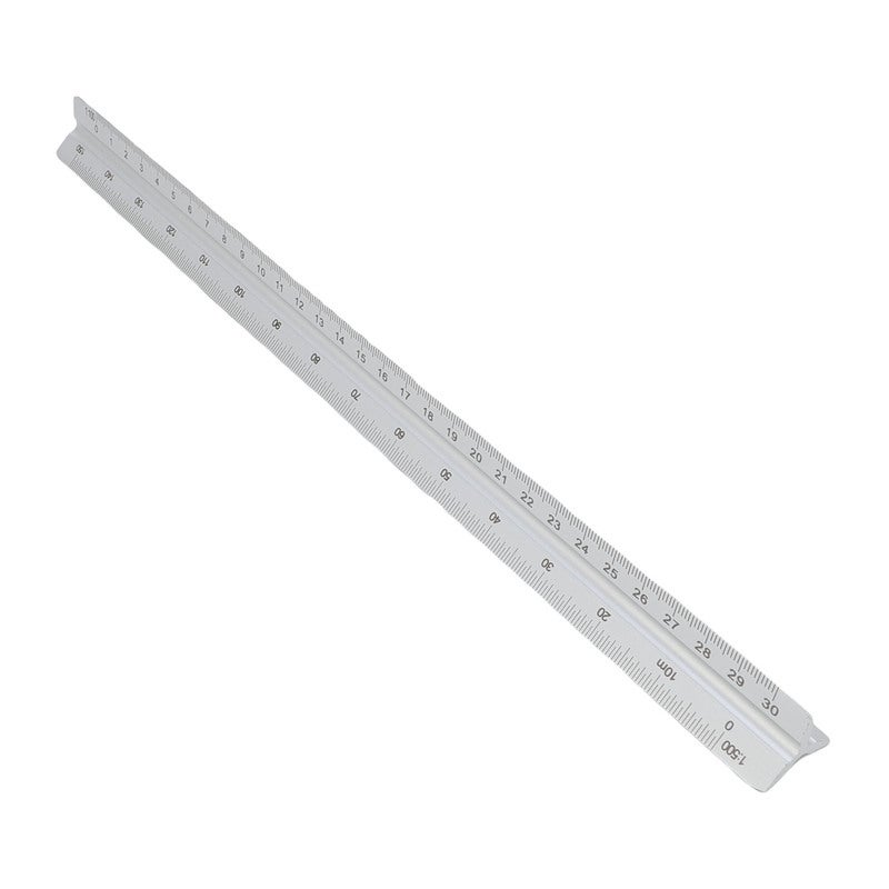 Architectural Scale Ruler: 1:100 to 1:500 Accurate Scales, Sturdy Aluminum Construction, Concave Design - Long Lasting Etched Markings Aluminum Triangle Ruler for Architects, Engineers, Students and D - Image 2