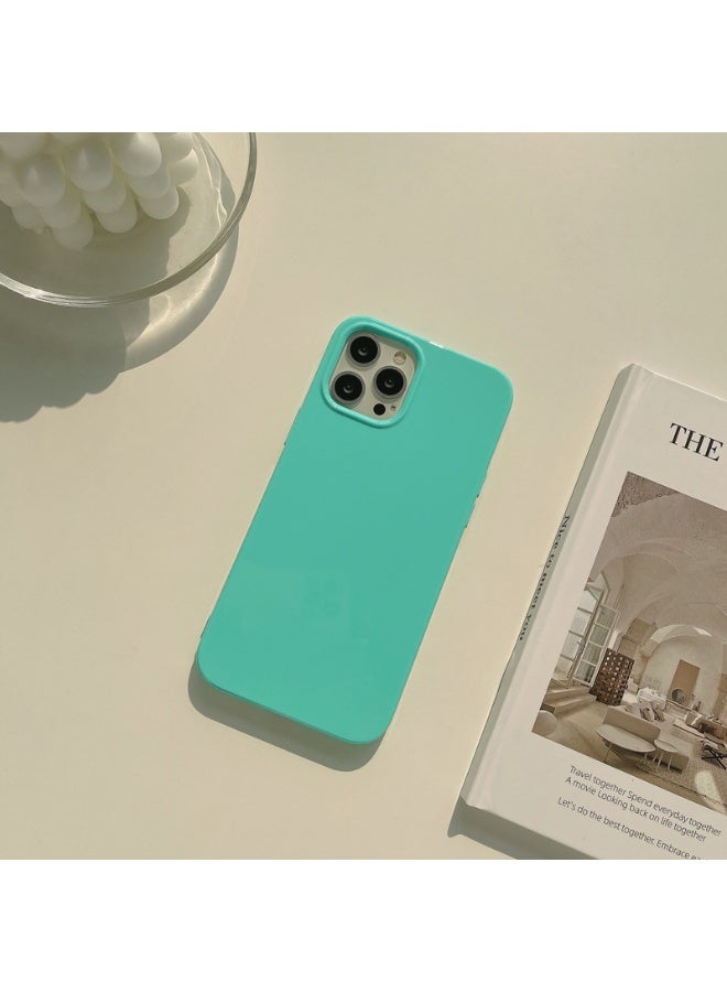 NIBEMINENT Fluorescent Jelly Protective TPU Case Cover For iPhone 15 Plus, Glacial Green