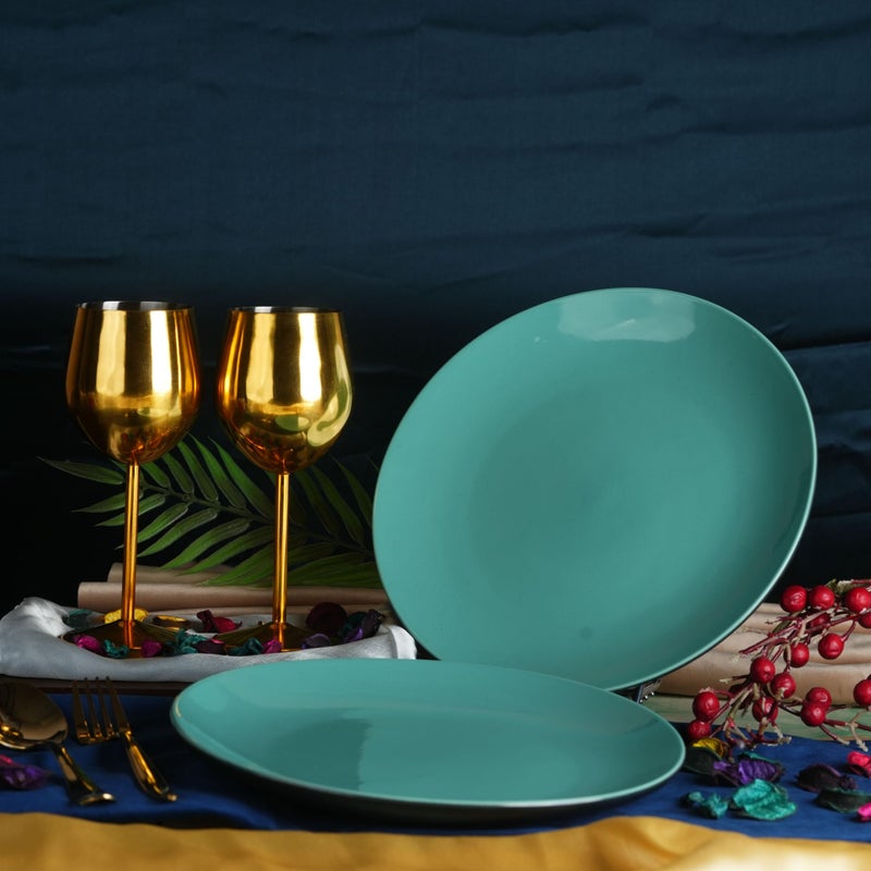 Caffeine Ceramic Handmade Stoneware Sapphire Blue Quarter Plate 7”(Set of 4 Dishwasher & Microwave Safe) - Image 3