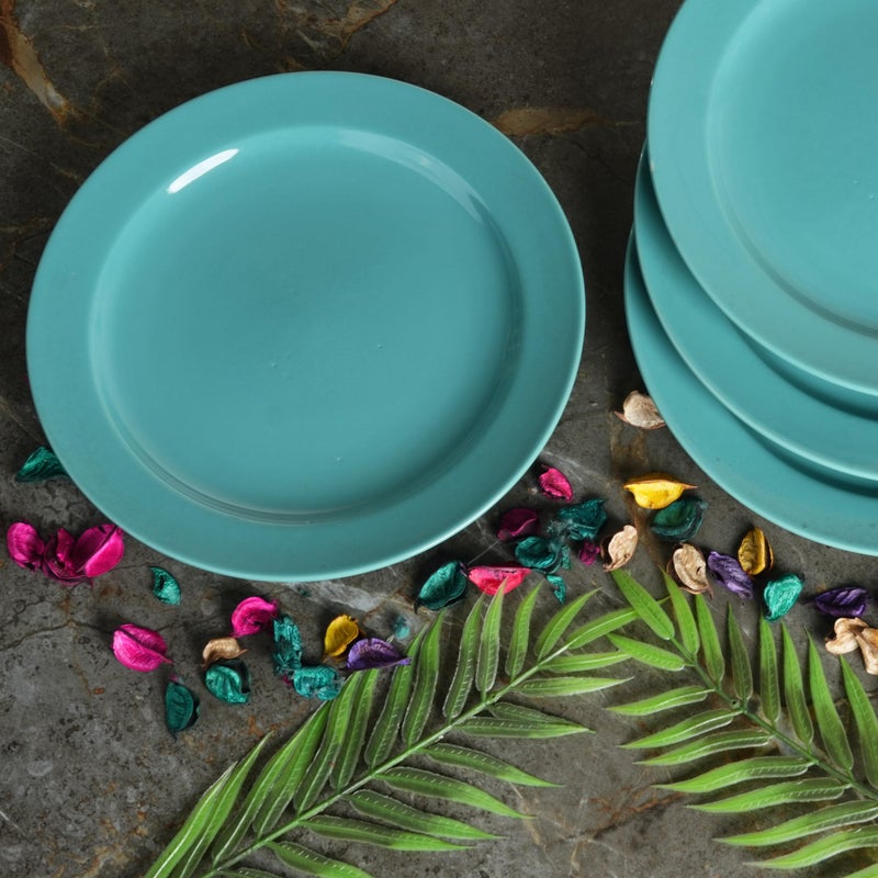 Caffeine Ceramic Handmade Stoneware Sapphire Blue Quarter Plate 7”(Set of 4 Dishwasher & Microwave Safe) - Image 1