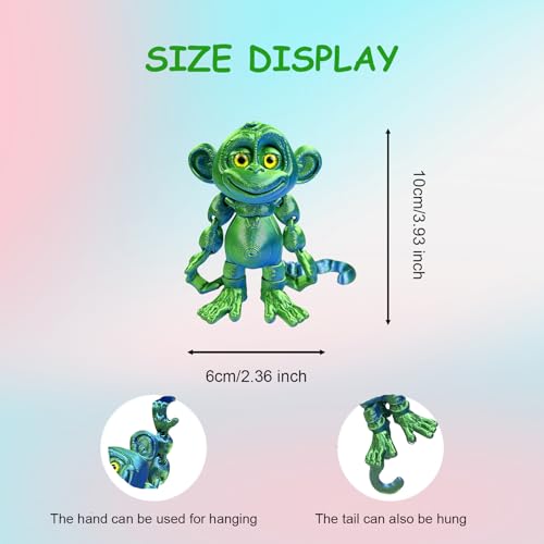MAVLENT 3D Printed Monkey Animals Toys 1PC Flexible Fidget Toys for Adults Home Office Decor Stocking Stuffers Bulk Birthday Party Halloween - Image 5