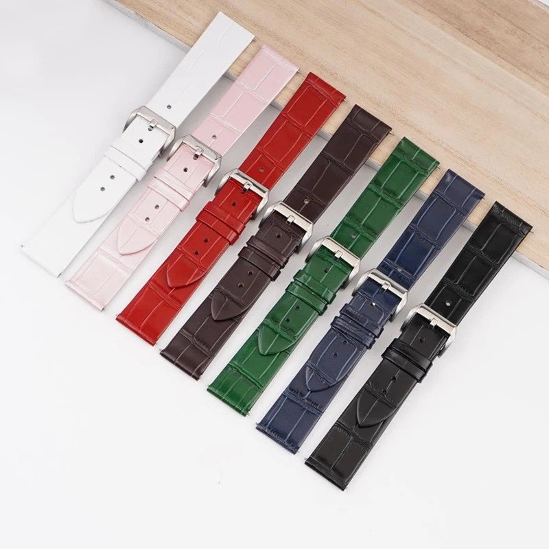 Bluejw er Logo 18mm 20mm 22mm Ultra Thin Genuine Leather Watch Band Replacement Belts Watch Strap Fits Most Watches - Image 2