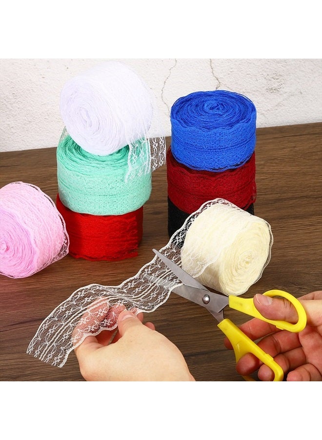 PATIKIL 1.8 Inch Wide 25 Yards Lace Trim Ribbon, Sewing Lace Roll Gift Package Pattern Wrapping for Party Home Decoration Dress Craft, White - Image 5