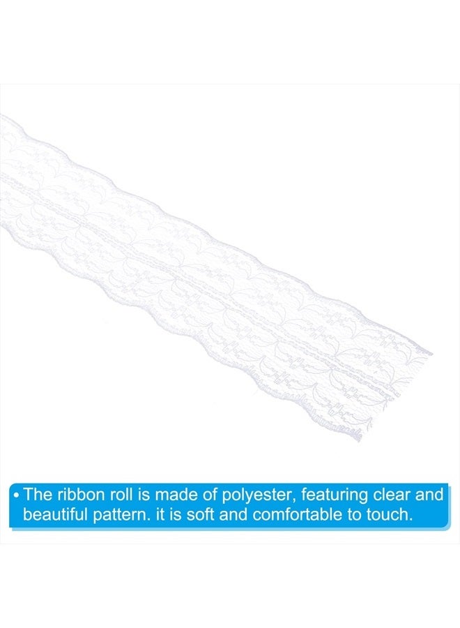 PATIKIL 1.8 Inch Wide 25 Yards Lace Trim Ribbon, Sewing Lace Roll Gift Package Pattern Wrapping for Party Home Decoration Dress Craft, White - Image 4