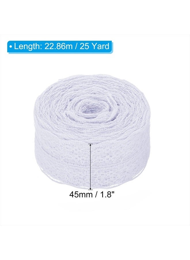 PATIKIL 1.8 Inch Wide 25 Yards Lace Trim Ribbon, Sewing Lace Roll Gift Package Pattern Wrapping for Party Home Decoration Dress Craft, White - Image 2