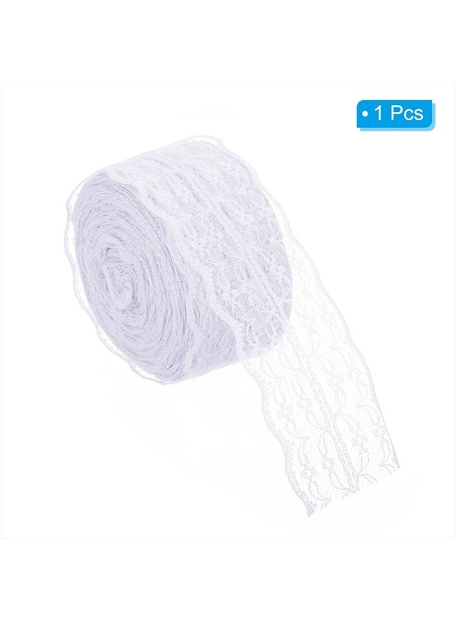 PATIKIL 1.8 Inch Wide 25 Yards Lace Trim Ribbon, Sewing Lace Roll Gift Package Pattern Wrapping for Party Home Decoration Dress Craft, White - Image 3