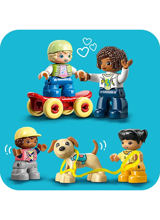ليغو 10991 DUPLO Dream Playground Set, Building Toy for Kids 2 Plus Year Old with Whale and Rocket Builds, Help Toddlers Learn Letters, Numbers and Colours with Bricks