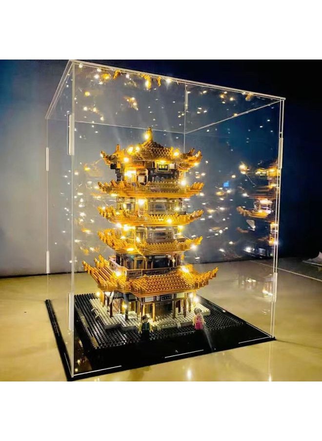 Generic - Puzzle Assembled Building Blocks Compatible With Lego Yellow Crane Tower Large Building Series Simulation Model Gift Ornaments Small Particles-Color:Tiananmen 2741 Particle Gift Box + Lamp + Equipment - Image 1