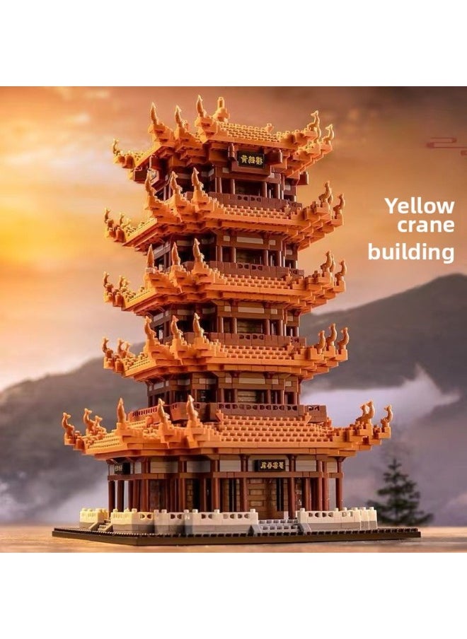 Generic - Puzzle Assembled Building Blocks Compatible With Lego Yellow Crane Tower Large Building Series Simulation Model Gift Ornaments Small Particles-Color:Tiananmen 2741 Particle Gift Box + Lamp + Equipment - Image 1