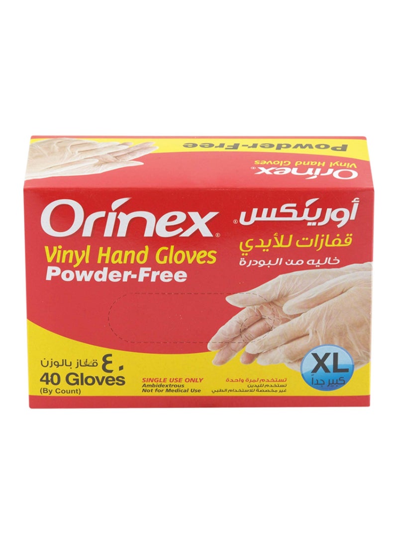 Orinex gloves clear powder free XL size - Image 2