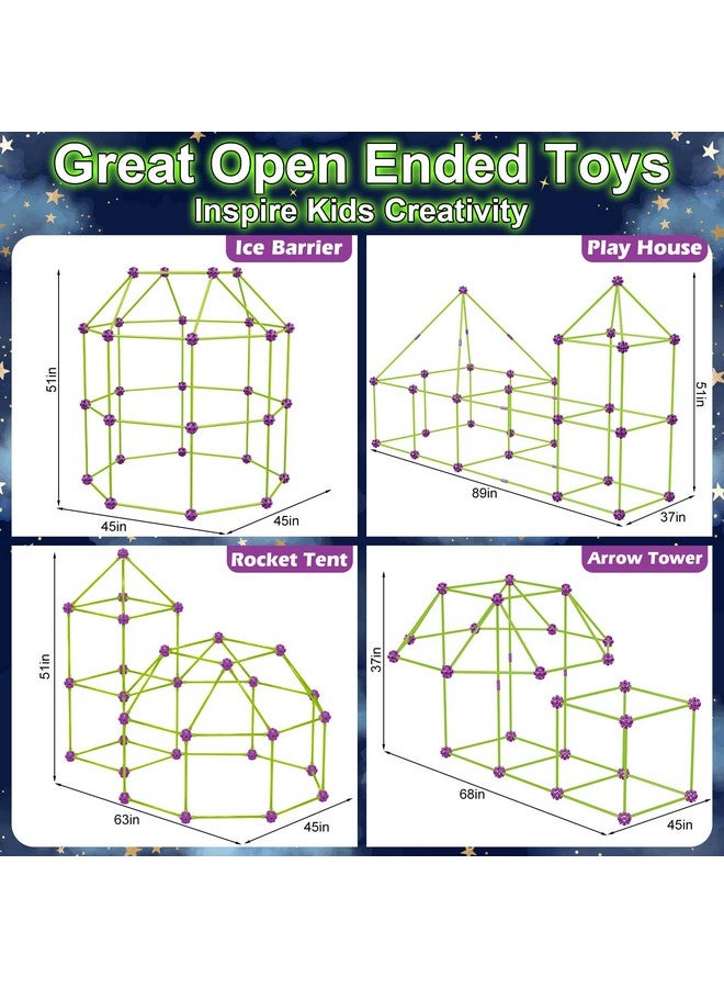 V-Opitos V-Opitos 140 Pack Glow in The Dart Fort Building Kits for Kids Age 4, 5, 6, 7, 8+ Years Old, STEM Building Toys for DIY Castles, Tunnels, Ideal Christmas, Birthday Gifts for Boys & Girls  - Image 5