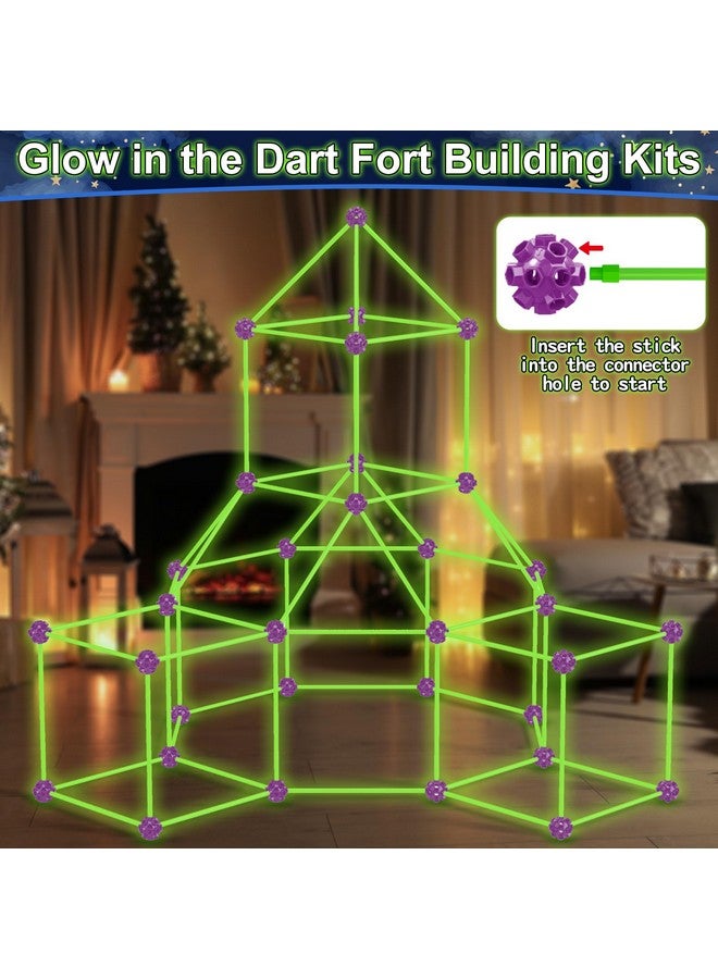 V-Opitos V-Opitos 140 Pack Glow in The Dart Fort Building Kits for Kids Age 4, 5, 6, 7, 8+ Years Old, STEM Building Toys for DIY Castles, Tunnels, Ideal Christmas, Birthday Gifts for Boys & Girls  - Image 2