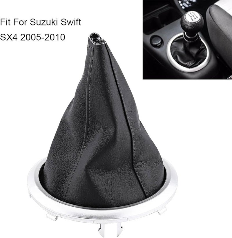 Black Pu Leather Manual Shifter Boot Cover For Suzuki Swift Sx4 2005 2010 - Image 3