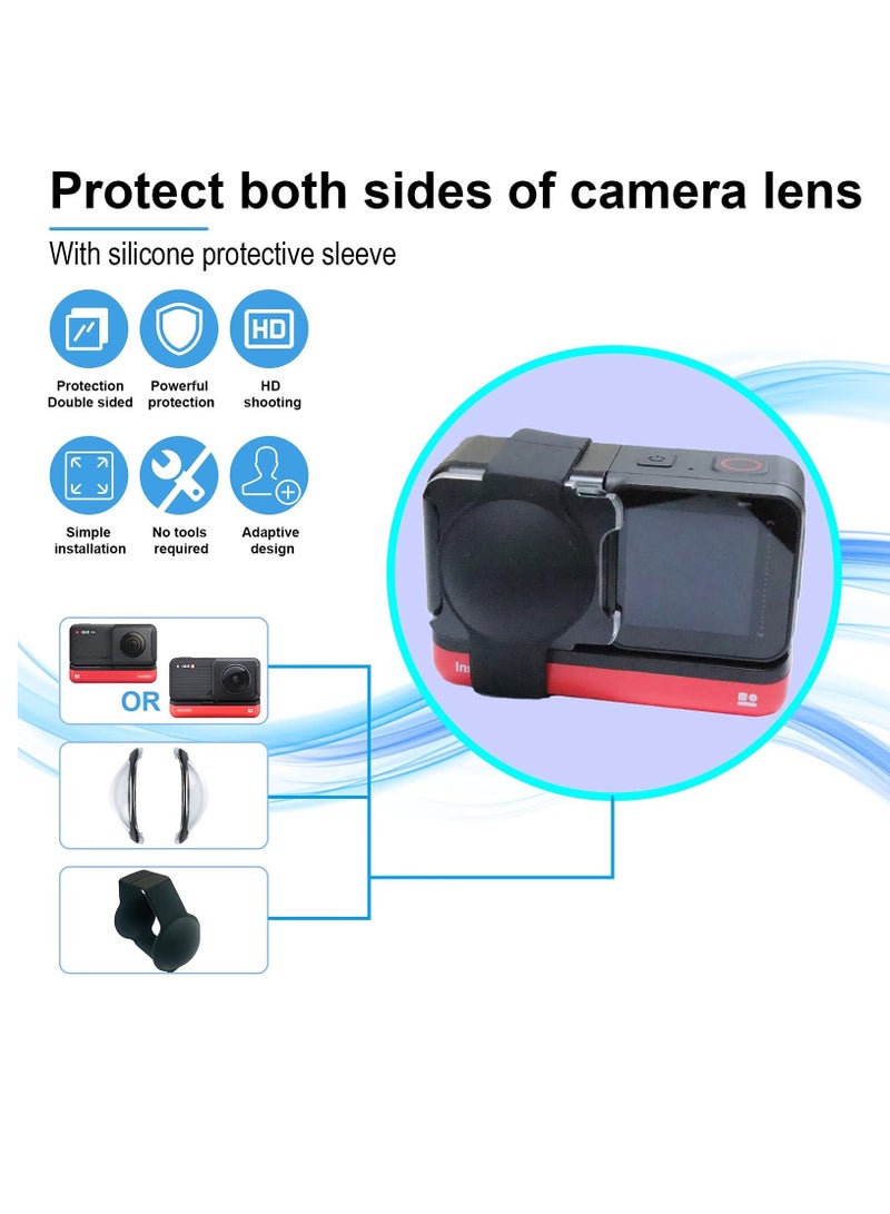 Sticky Dual Lens Guards for Insta360 One RS/ONE R Panoramic Lens Accessories with Silicone Lens Cover  - Image 2