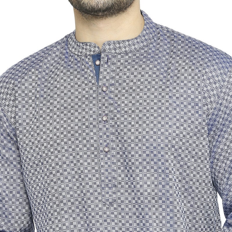 ARCHATTIRE Men’s Blue Cotton Long Kurta for Men - Image 5