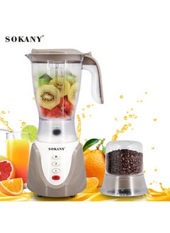 sokany Electric Countertop Blender, Multifunction Mixer, Juicer, Grinder, with Grinder Cup, 1.5L, 600W, 2-Speeds, SK-158, White  - Image 1