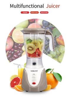 sokany Electric Countertop Blender, Multifunction Mixer, Juicer, Grinder, with Grinder Cup, 1.5L, 600W, 2-Speeds, SK-158, White  - Image 4