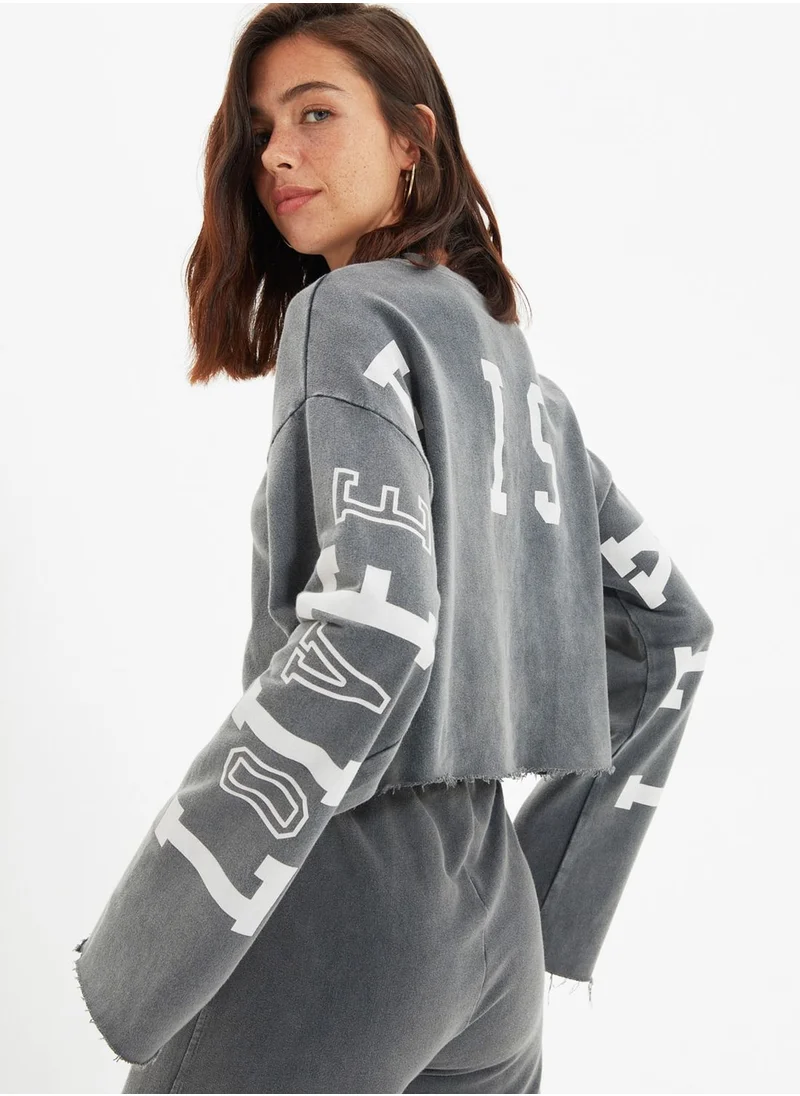 trendyol Crew Neck Knitted Sweatshirt