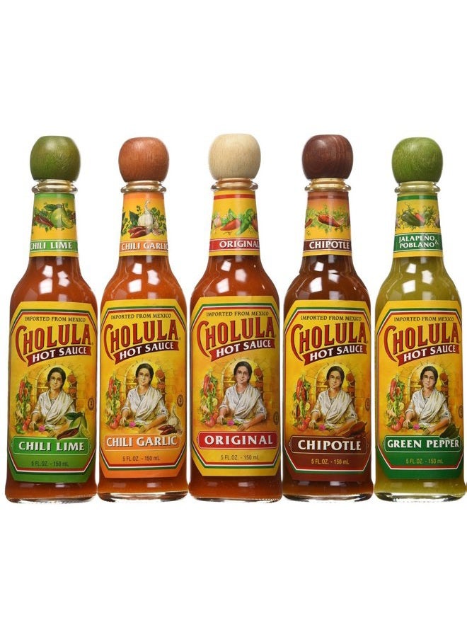 Cholula Hot Sauce Variety Pack - 5 Different Flavors - Image 1
