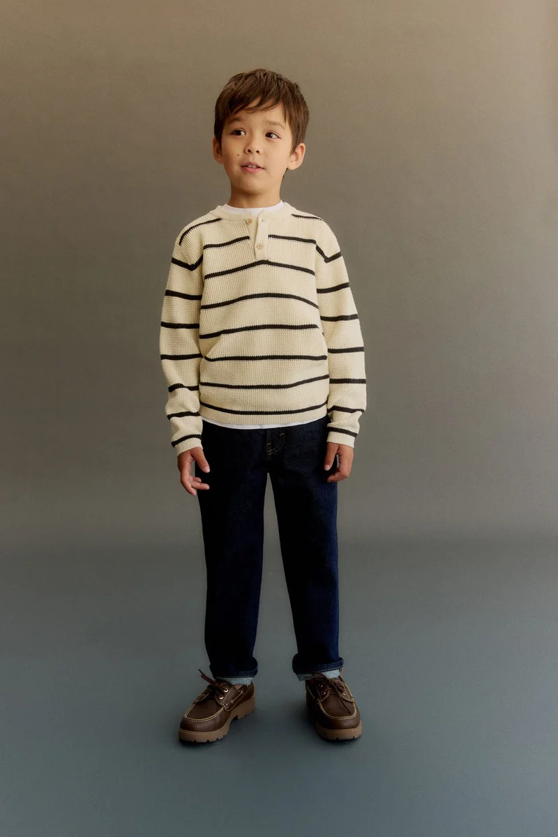 H&M Waffle-knit henley jumper