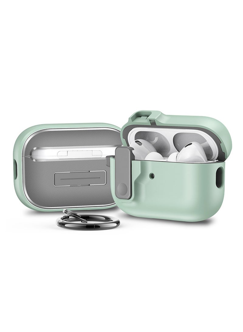 Green Pop-Up Protective Case Airpods 4th Generation (2024) Shockproof Soft Silicone Protective Case, Protective Earphone Box Bluetooth Earphone Case - Image 1