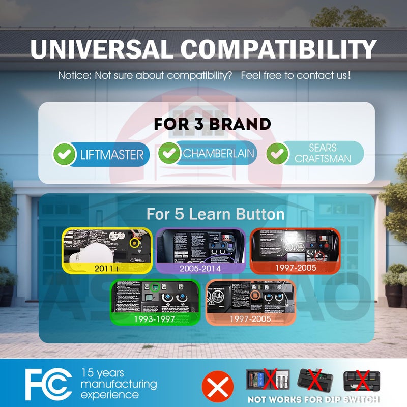 ASONPAO 1 لـ 940EV-P2/940ESTD لوحة مفاتيح فتحت باب المرآب العالمي تشامبرلين ضمان 3 سنوات - Image 2