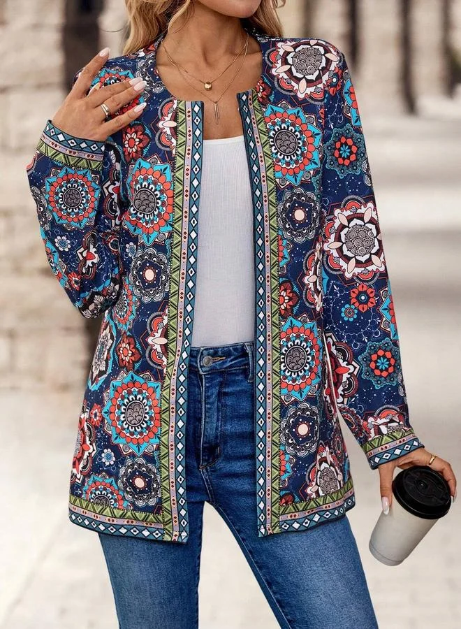 تايك تو Take Two Printed Long Sleeve T-Shirt and Trousers Set
