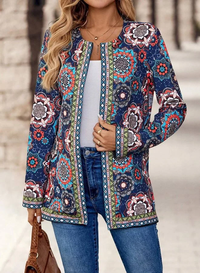 تايك تو Take Two Printed Long Sleeve T-Shirt and Trousers Set