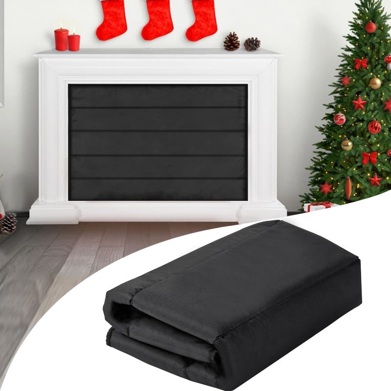 whumsdog Magnetic Fireplace Blanket for Heat Loss Indoor Fireplaces Covers Keep Drafts Out Fireplace Draft Stopper with Builtin 12 Strong Magnet for Iron Fire Place Frame Fireplaces Screen 38x26 - Image 2