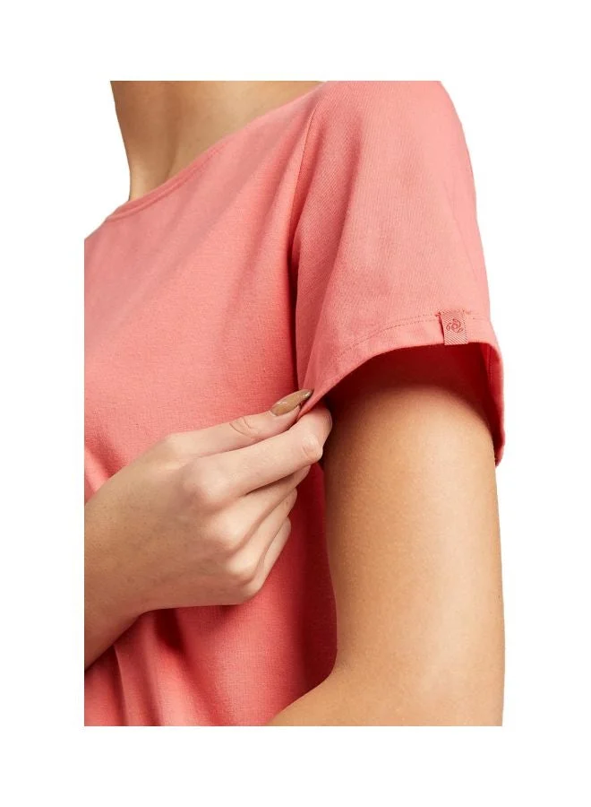 Jockey Blush Pink 1515 Women Super Combed Cotton Elastane Stretch Regular Fit Solid Round Neck Half Sleeve T Shirt for Women | Best Price UAE