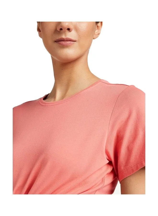 Jockey Blush Pink 1515 Women Super Combed Cotton Elastane Stretch Regular Fit Solid Round Neck Half Sleeve T Shirt for Women | Best Price UAE