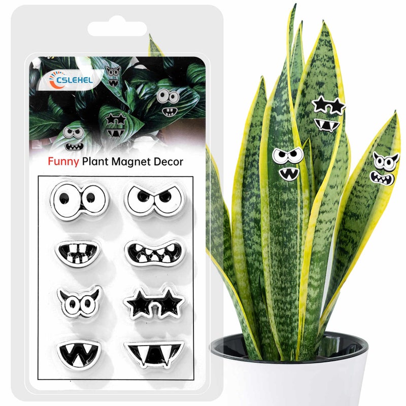 Cslehel Plant Magnets Eyes Mouth for Potted Plantsï¼Œ 8 PCS Fridge Magnets Monster Magnet Eyes, Funny Plants Pins Lndoor Outdoor Kitchens Whiteboard Office Plants Accessories - Image 1