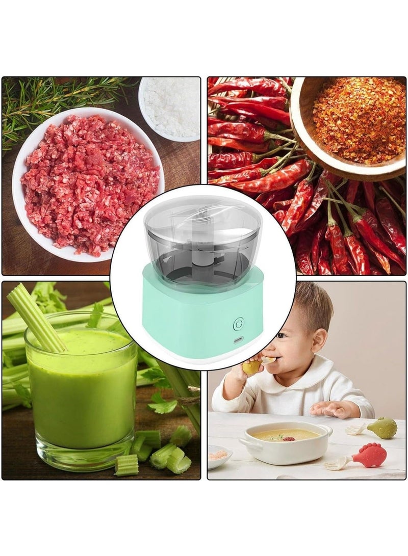 Electric Food Chopper Mini Chopper, Perfect for Garlic, Onion, Fruits, Vegetables, with 2 Stainless Steel Blades, 250ml  - Image 2