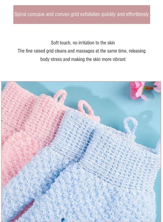 Loquat 8 Pieces Exfoliating Gloves (4 Pieces Pink and 4 Pieces Blue), High Quality Exfoliating Gloves for Face Washing, Bathing, Spa, Massage, Body Scrub, Exfoliating Scrub, Remove Dead Skin - Image 2
