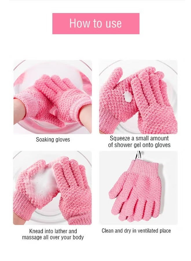 Loquat 8 Pieces Exfoliating Gloves (4 Pieces Pink and 4 Pieces Blue), High Quality Exfoliating Gloves for Face Washing, Bathing, Spa, Massage, Body Scrub, Exfoliating Scrub, Remove Dead Skin - Image 5