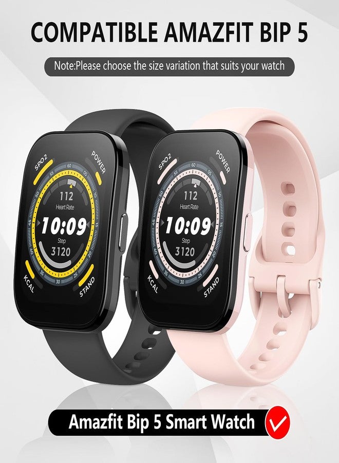 سومان مجموعة Suoman المكونة من 4 قطع لحافظة Amazfit Bip 5، واقي شاشة شفاف بدقة 2.5D، غطاء حماية مرن من مادة TPU الناعمة (أسود + ذهبي وردي + وردي + شفاف) - Image 2