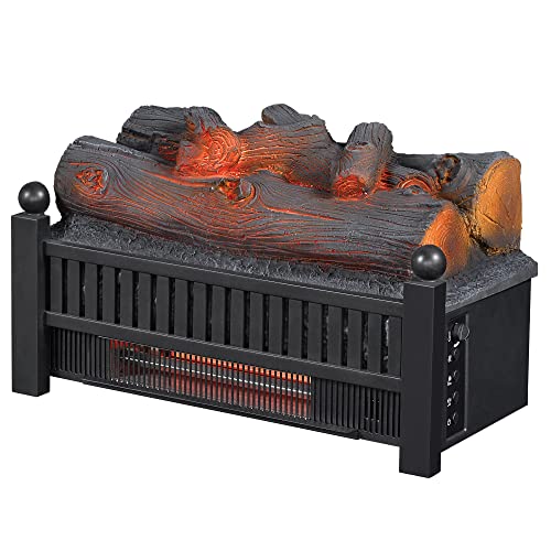 duraflame duraflame Electric Log Set 1000 Sq Ft Infrared Heater Faux Logs Insert with LED Flames for Existing Fireplaces Crackling Sounds Remote Control Included 