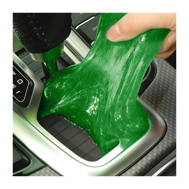 Car Cleaning Glue 160g Green - Reusable Residue-Free Biodegradable Computer Cleaning Glue for Car Interior, Keyboard, Electronic Devices - Image 2