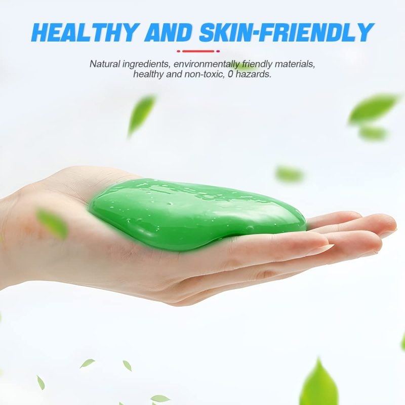 Car Cleaning Glue 160g Green - Reusable Residue-Free Biodegradable Computer Cleaning Glue for Car Interior, Keyboard, Electronic Devices - Image 4