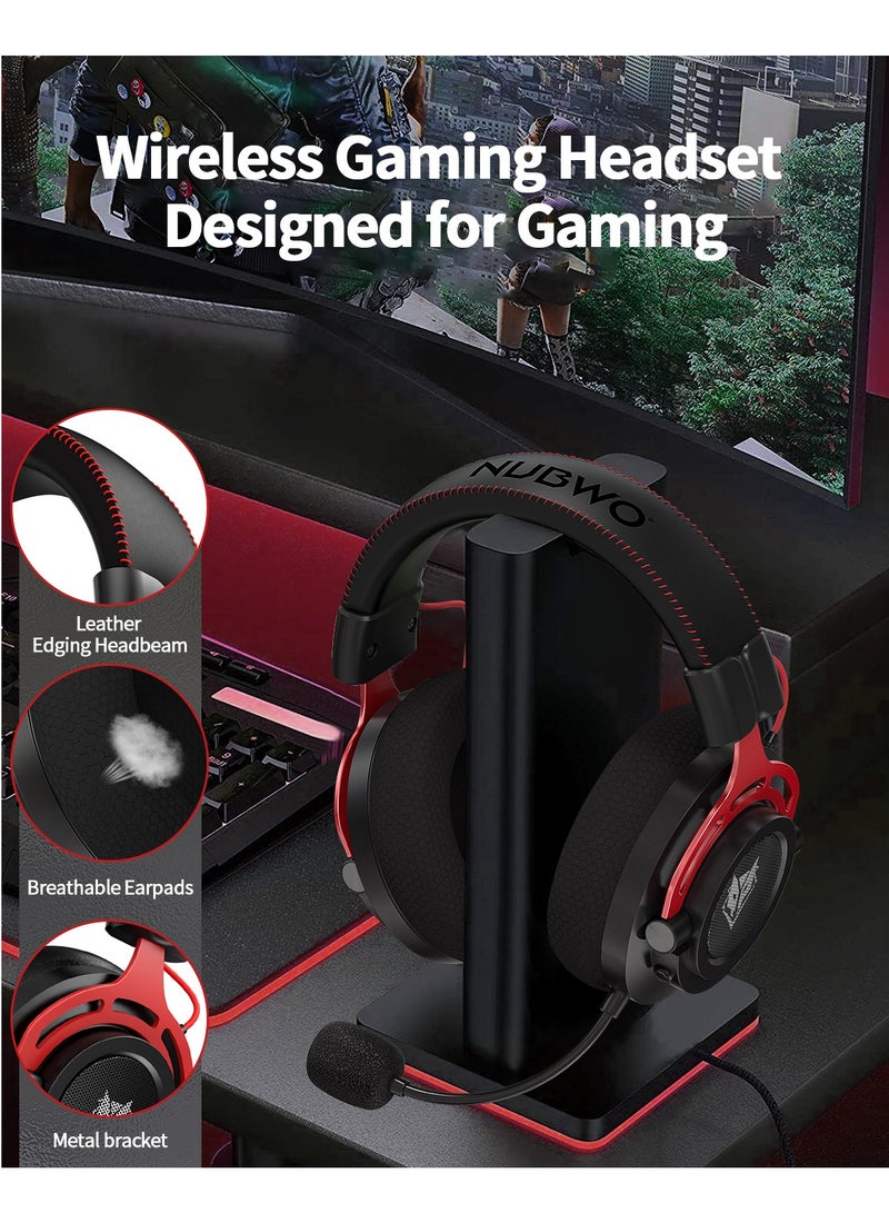 NUBWO 2.4G Wireless USB Gaming Headset with Noise Cancelling Mic,3D Surround Sound, Soft Memory Earmuffs for PC PS4 PS5 - Image 2