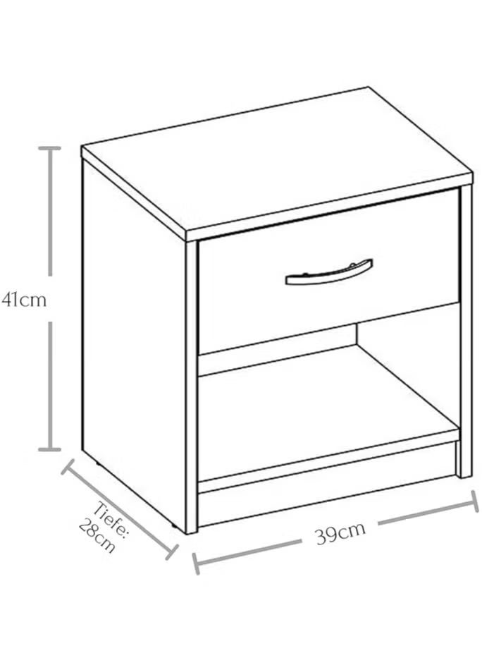 مودرن هوم طاولة جانبية خشبية بسيطة - طاولة بجانب السرير بيضاء مع درج، تصميم أنيق لأي غرفة نوم. - Image 4