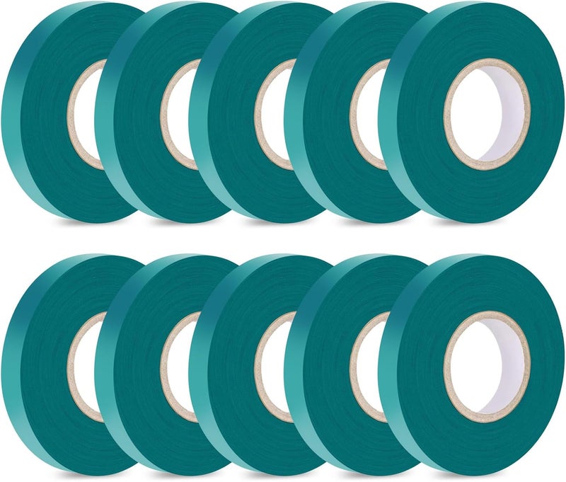 Easytle Stretch Tie Tape Roll, 1/2" 150ft Garden Tie Tape, Thick Sturdy Plant Ribbon Garden Green Vinyl Stake Gardening Tools for Indoor Outdoor Patio Plant Use (10 Pack) - Image 1