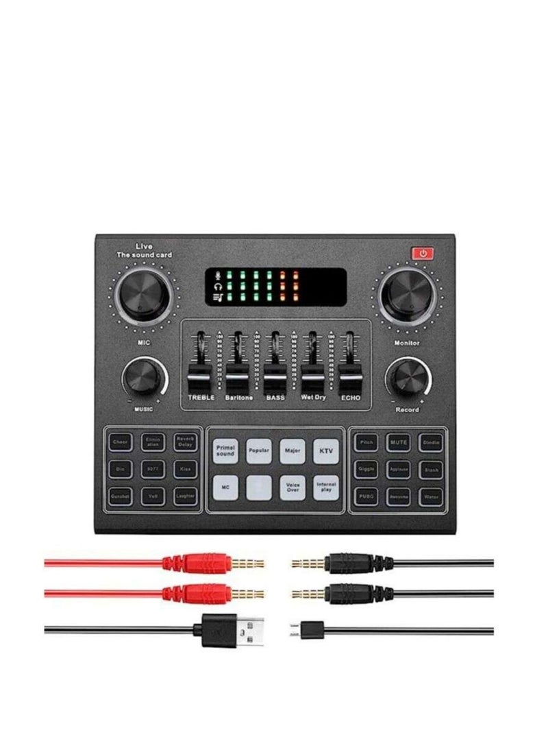 Live V9 Audio USB Headset Microphone Webcast Live Sound 12 Electric Sounds Broadcast for Phone Computer - Image 1