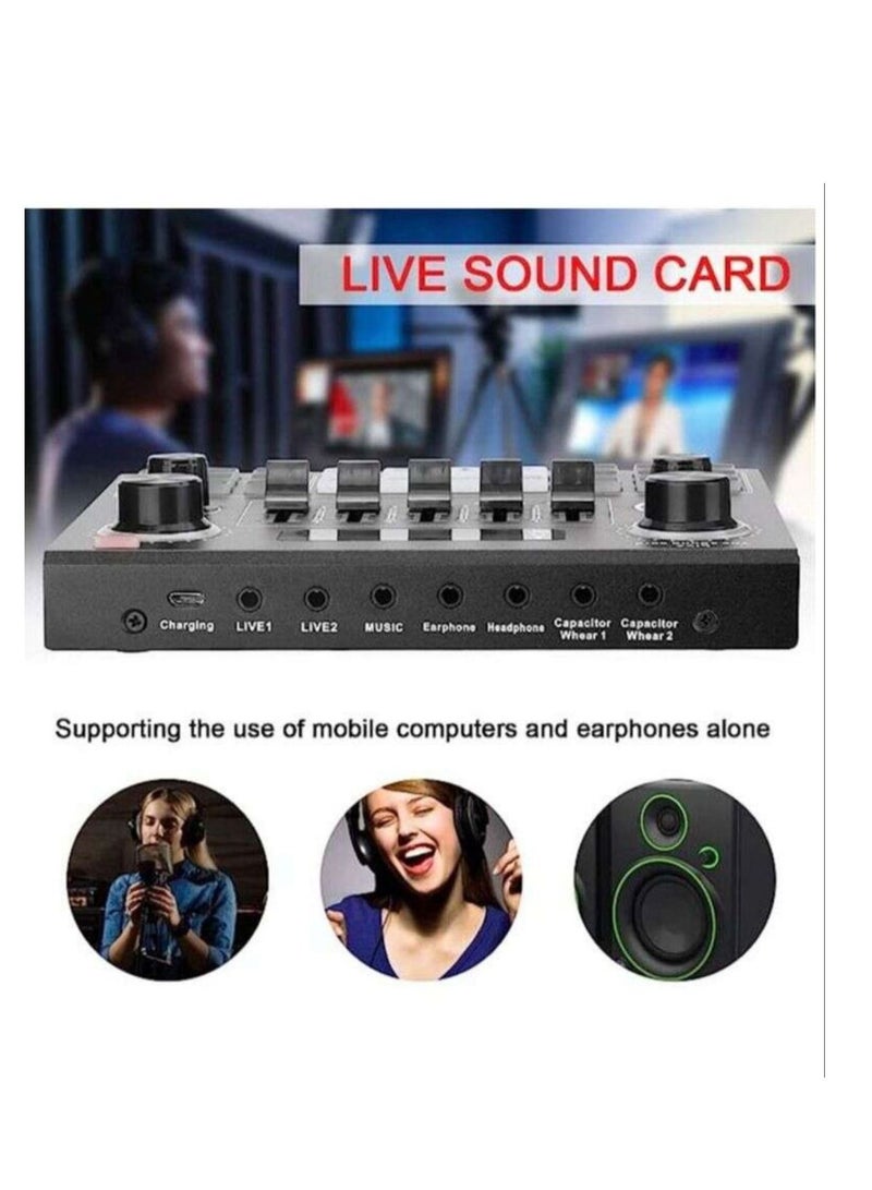 Live V9 Audio USB Headset Microphone Webcast Live Sound 12 Electric Sounds Broadcast for Phone Computer - Image 2