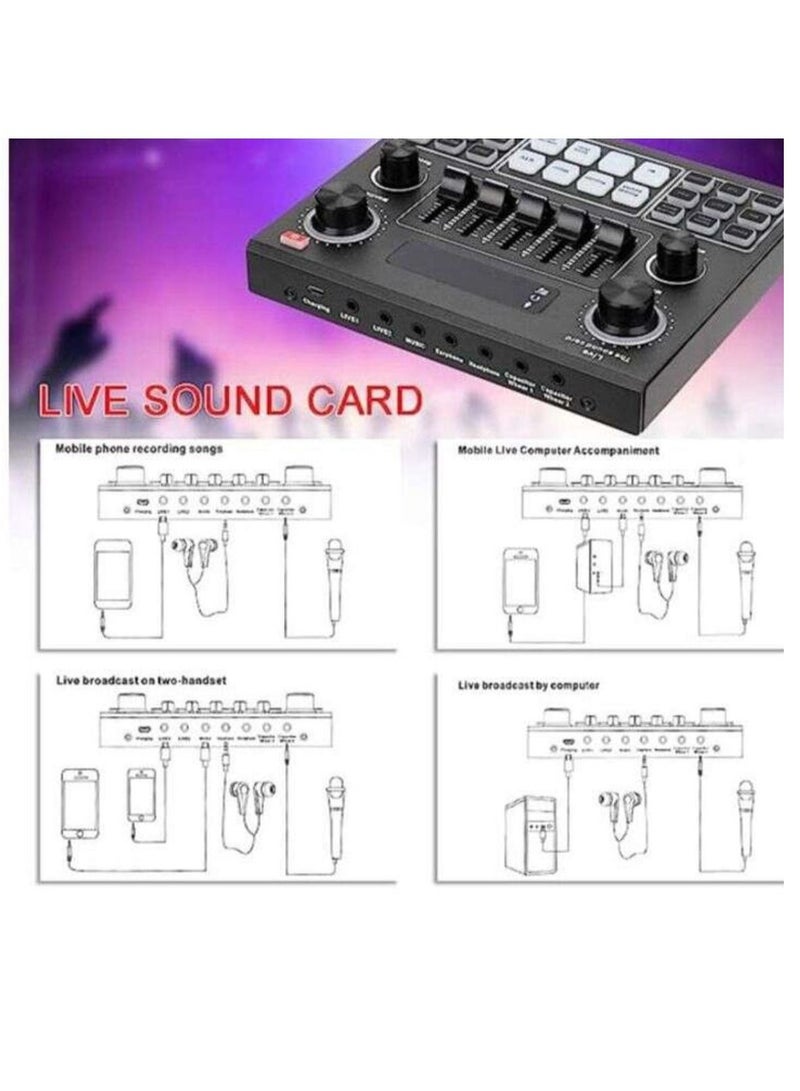 Live V9 Audio USB Headset Microphone Webcast Live Sound 12 Electric Sounds Broadcast for Phone Computer - Image 3