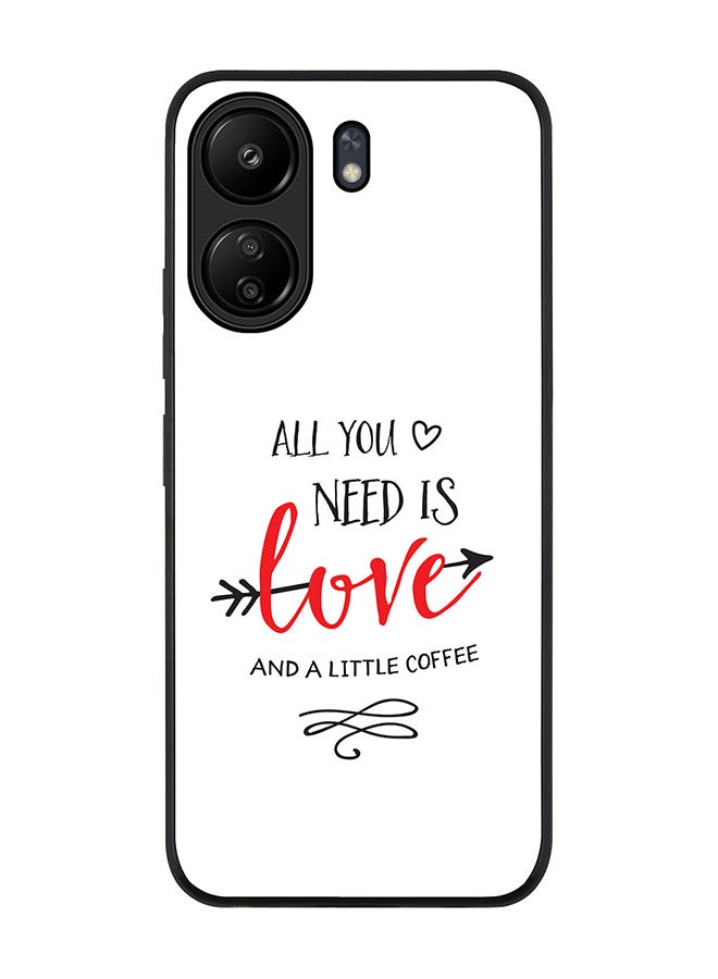 Stylizedd Rugged Black Edge Case for Xiaomi Redmi 13C 4G, Slim fit Soft Flexible Anti Drop TPU Gel Thin Case Cover - All You Need Is A Little Love - Image 1