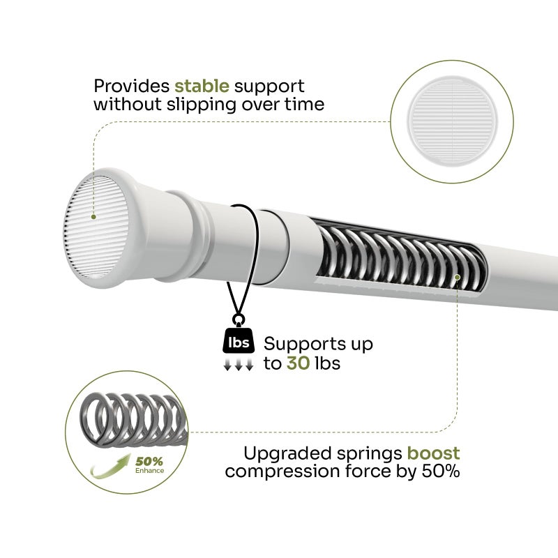Bamworld Window Plant Hanger Indoor Adjustable Hanging Planters for Indoor Plants Spring Tension Rods 27''-51'' No Drilling Expandable Hanging Plant Holder for Hanging Basket for Balcony Decor (White) - Image 5
