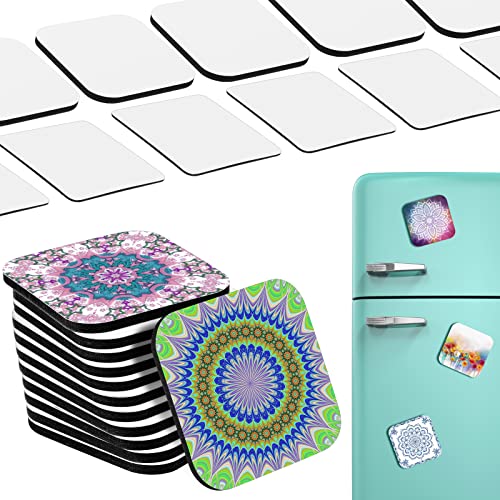Frienda 100 Pieces Sublimation Magnet Blanks Square Fridge Refrigerator Magnets Sublimation Blanks and Soft Magnetic for DIY KitchenMicrowaveOfficeWallDoor Decorative 5 x 5 x 04 cm 