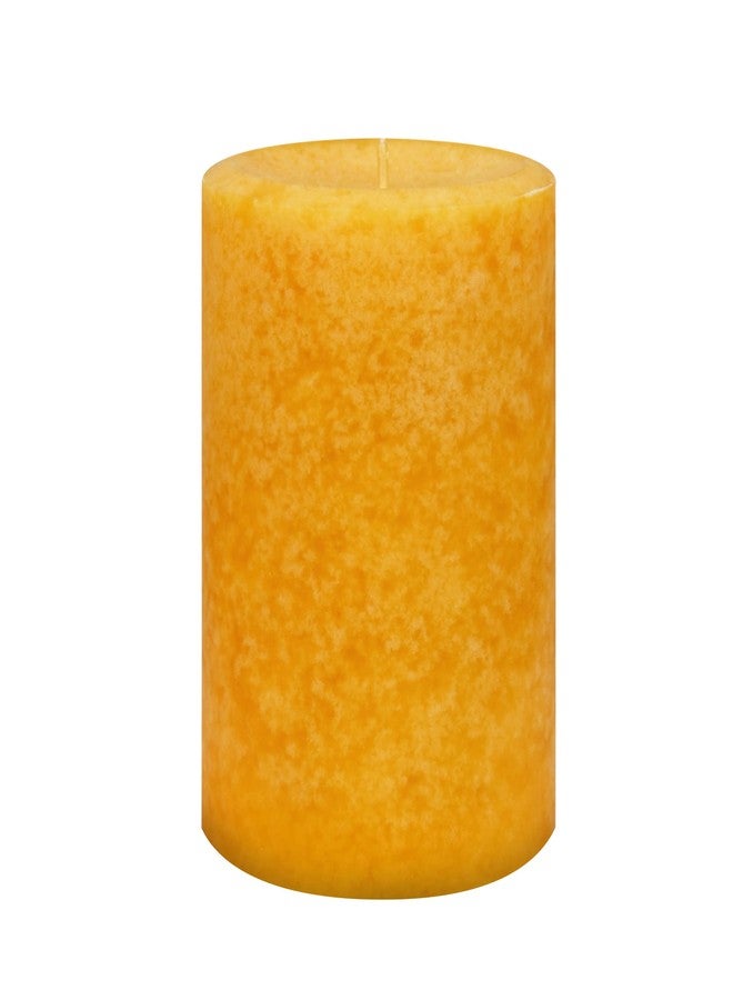 Jeco Inc. 3 Inch x 4 Inch Pumpkin Spice Scented Pillar Candle, 3 X 4 inch, Mustard Yellow - Image 1